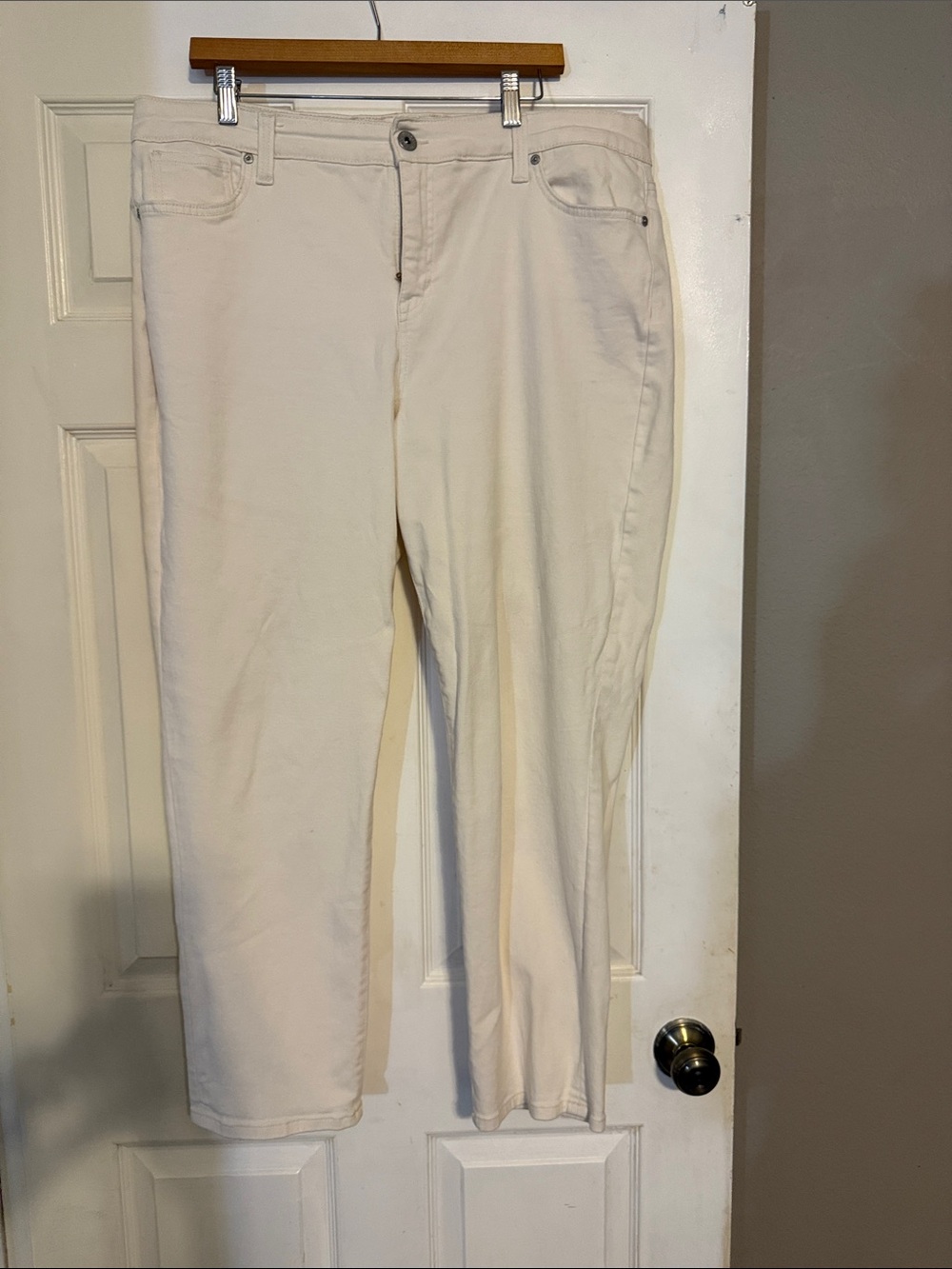 Style & Co. Cream Straight-Leg Jeans